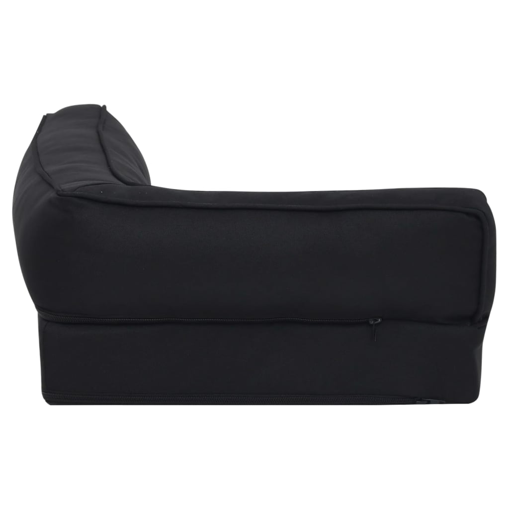 Materasso Ergonomico per Cani 90x64 cm Pile Effetto Lino Nero