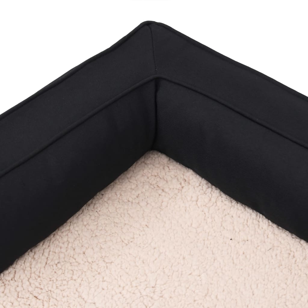 Materasso Ergonomico per Cani 90x64 cm Pile Effetto Lino Nero