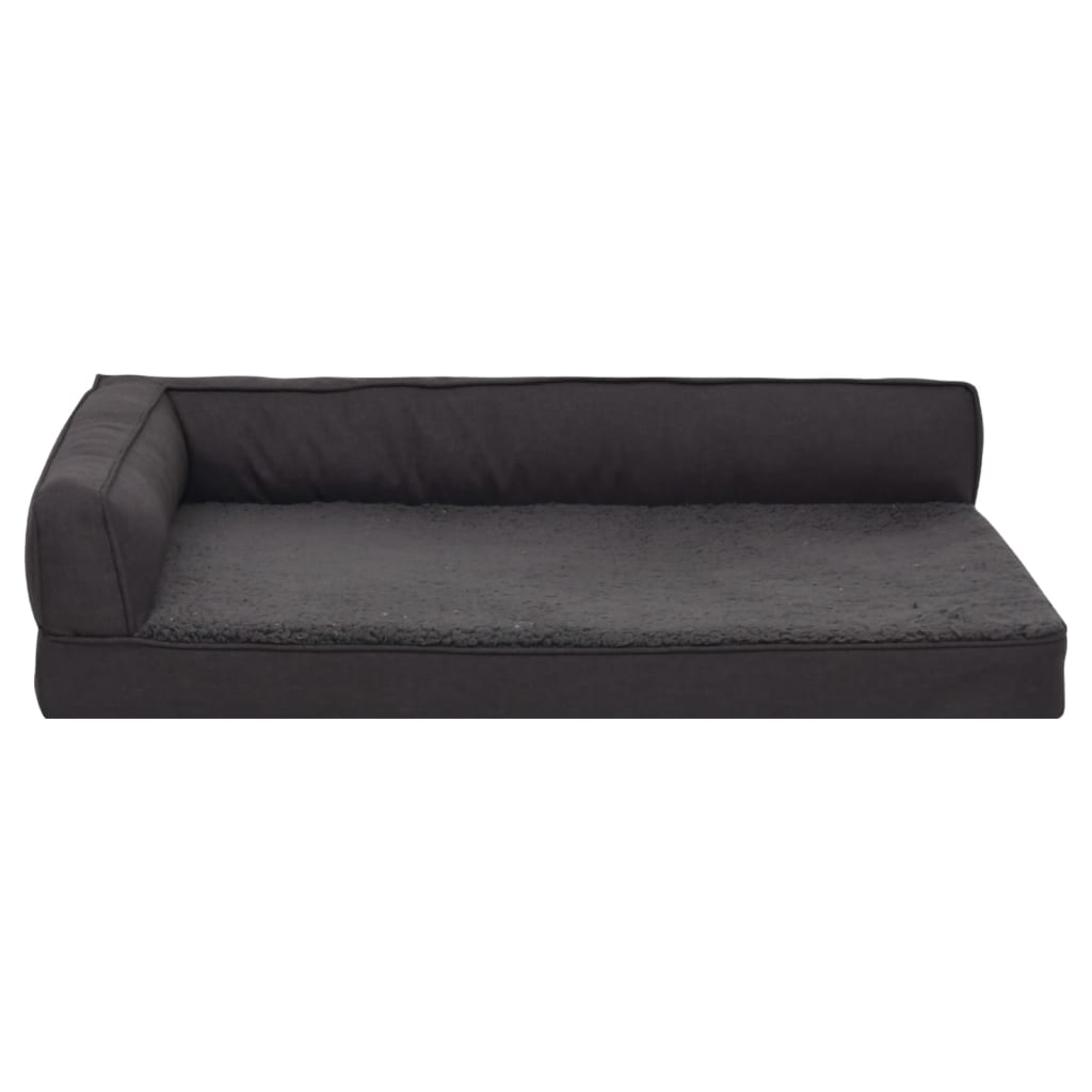 Materasso Ergonomico per Cani 75x53 cm Pile Effetto Lino Nero
