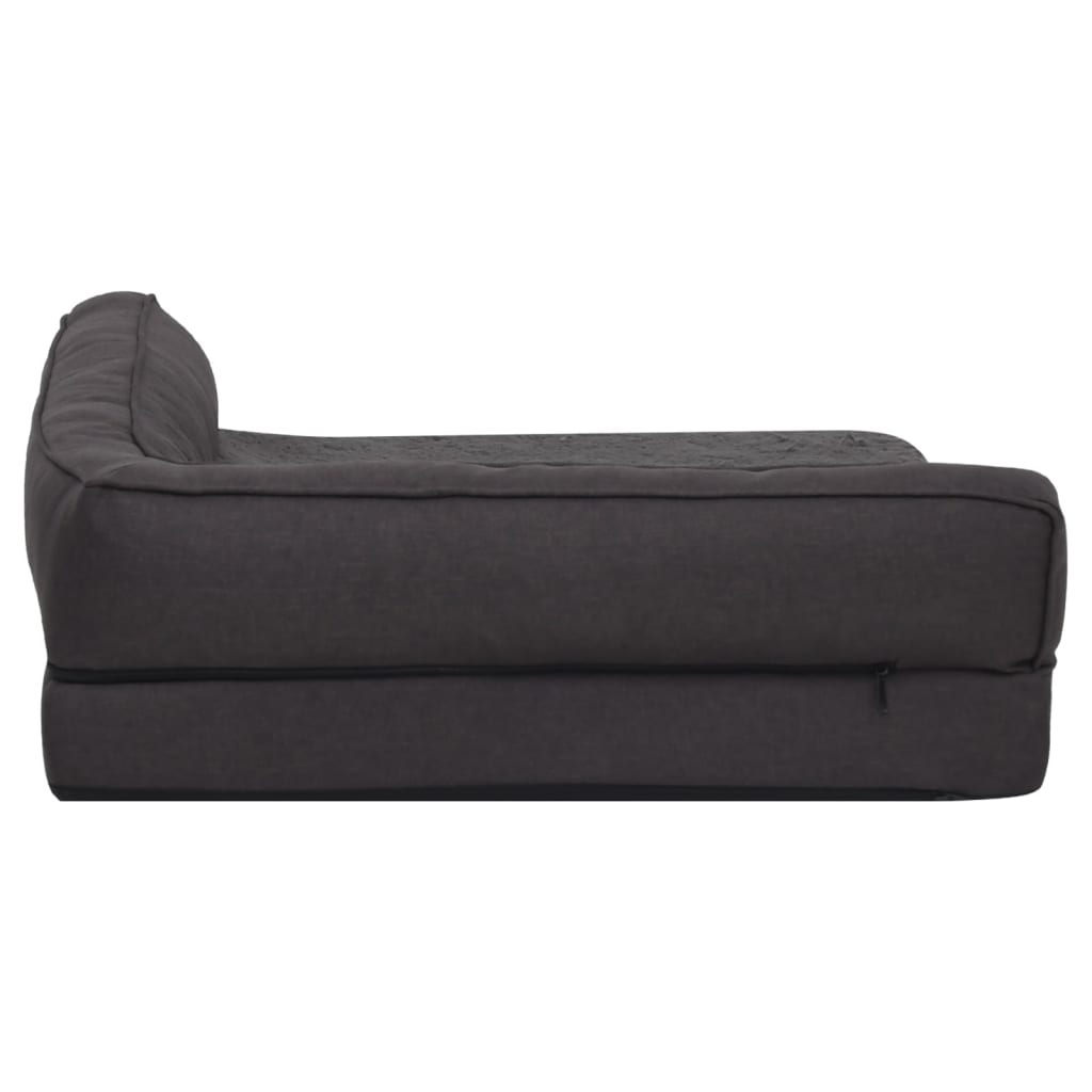 Materasso Ergonomico per Cani 75x53 cm Pile Effetto Lino Nero