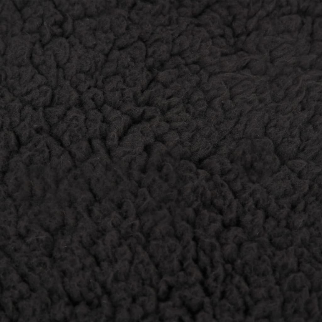 Materasso Ergonomico per Cani 75x53 cm Pile Effetto Lino Nero