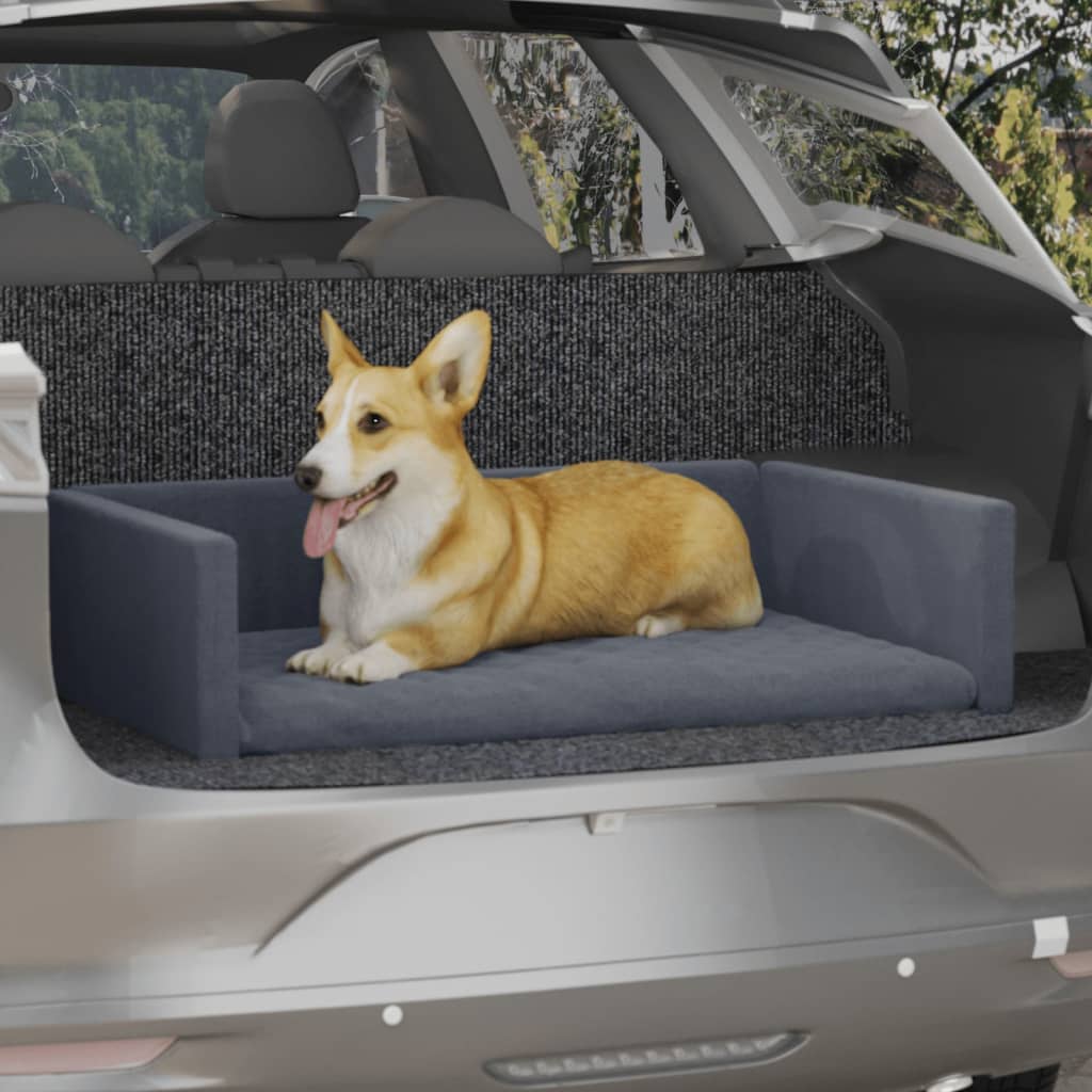 Copri Bagagliaio Auto per Cani Grigio 117x70 cm Effetto Lino