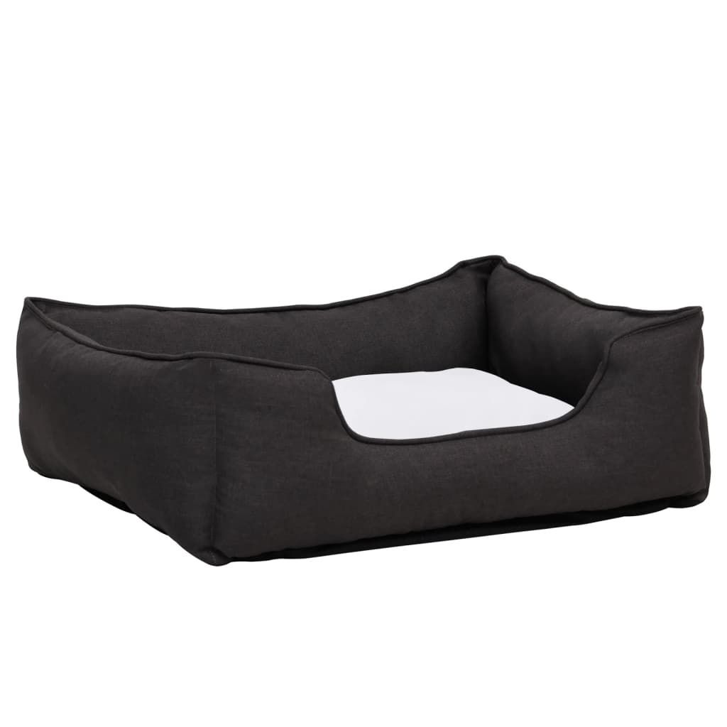 Lettino Cani Grigio e Bianco 110,5x80,5x26 cm Pile Effetto Lino