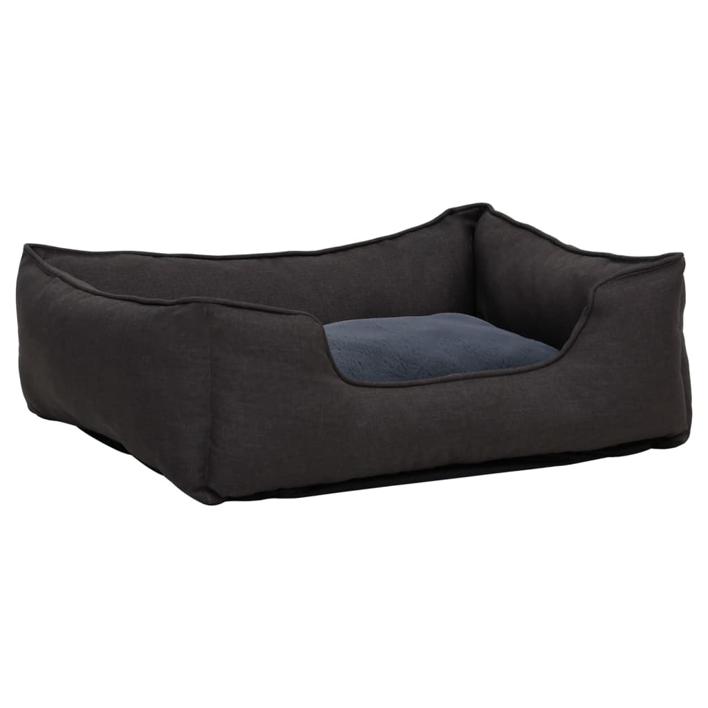 Lettino per Cani Grigio Scuro 65x50x20 cm in Pile Effetto Lino