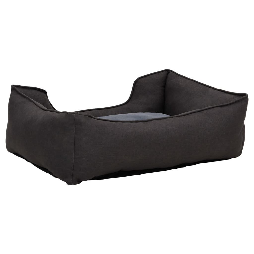 Lettino per Cani Grigio Scuro 65x50x20 cm in Pile Effetto Lino