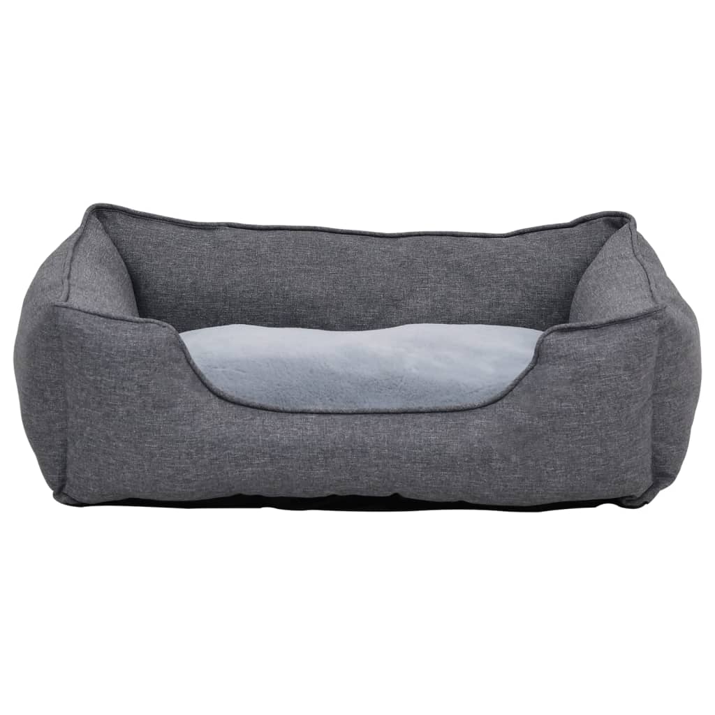Lettino per Cani Grigio 65x50x20 cm in Pile Effetto Lino