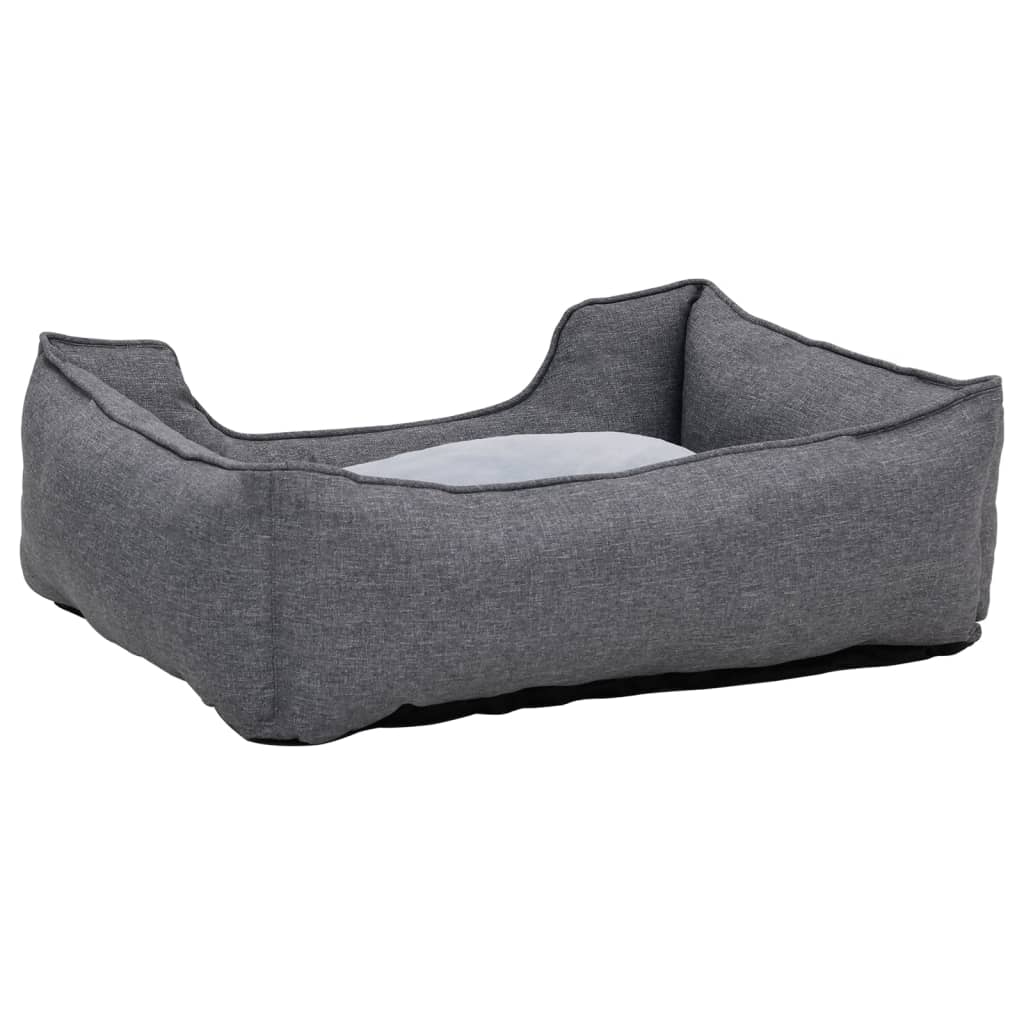 Lettino per Cani Grigio 65x50x20 cm in Pile Effetto Lino