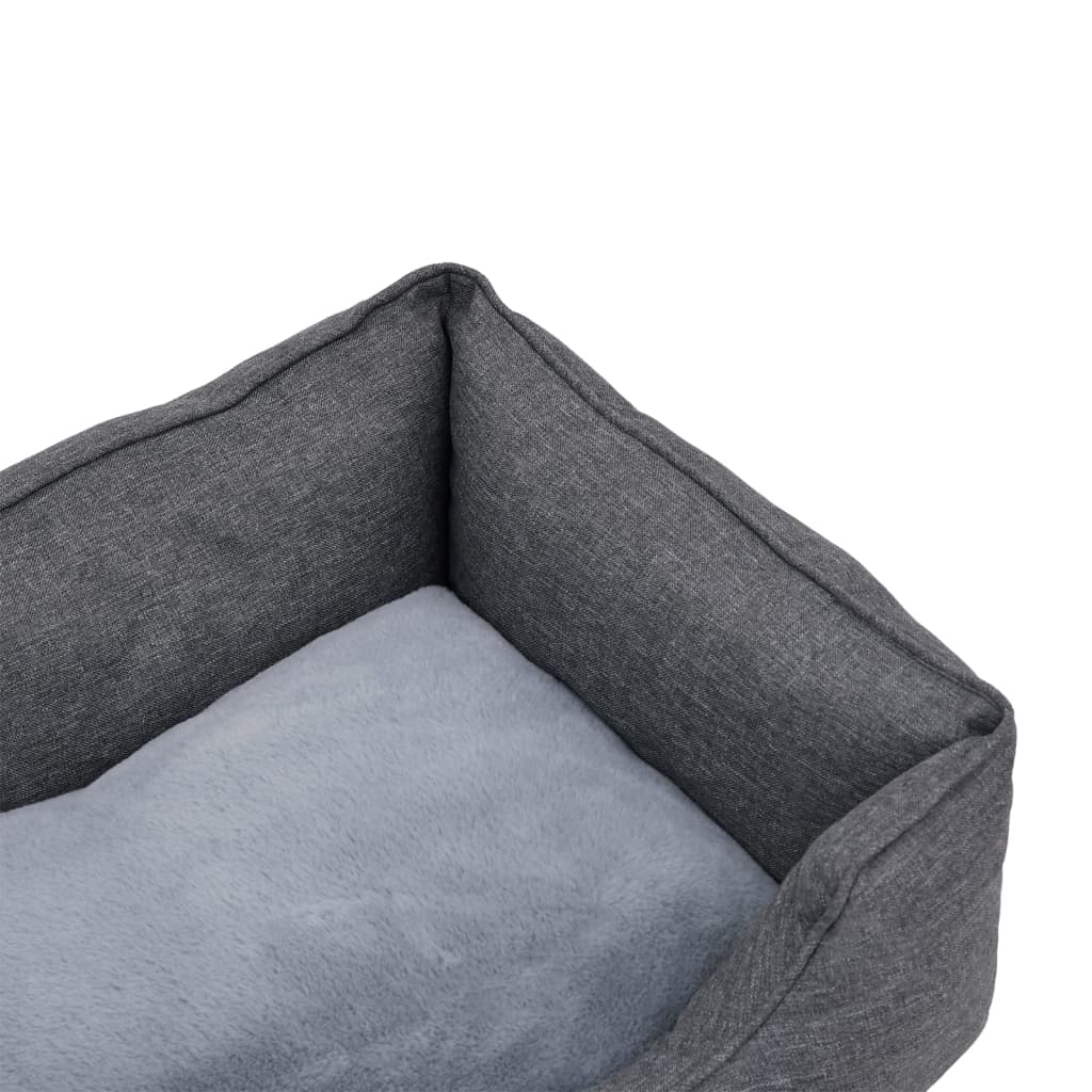 Lettino per Cani Grigio 65x50x20 cm in Pile Effetto Lino