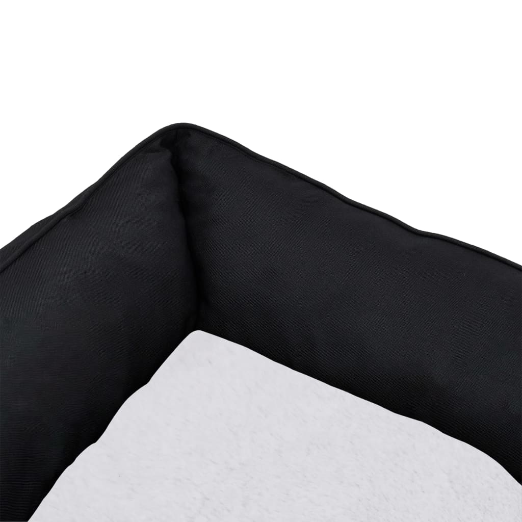 Lettino per Cani Nero e Bianco 65x50x20 cm in Pile Effetto Lino