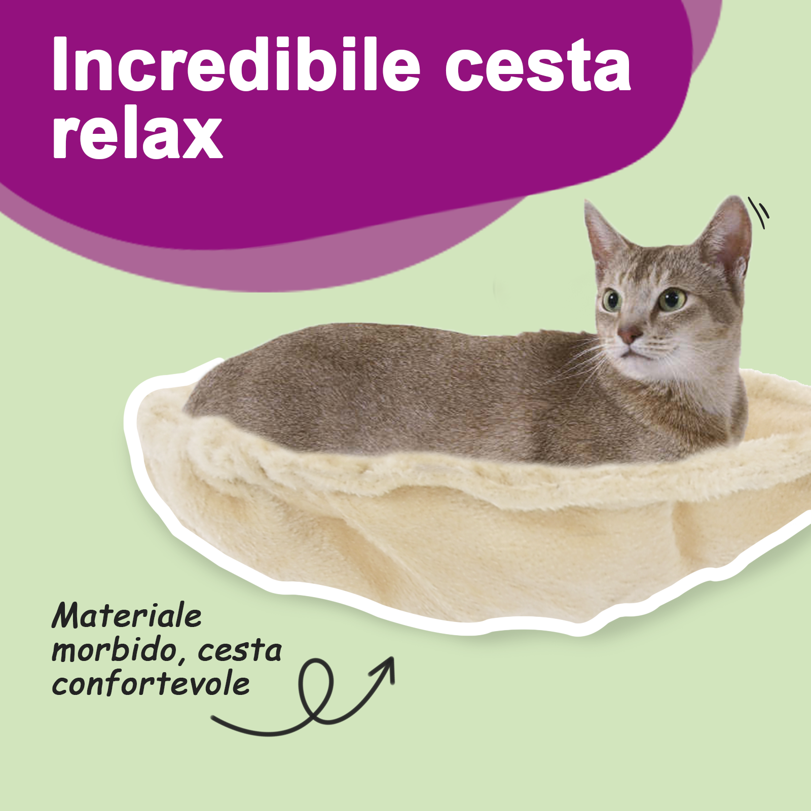 Albero per Gatti con Tiragraffi in Sisal Crema 60 cm