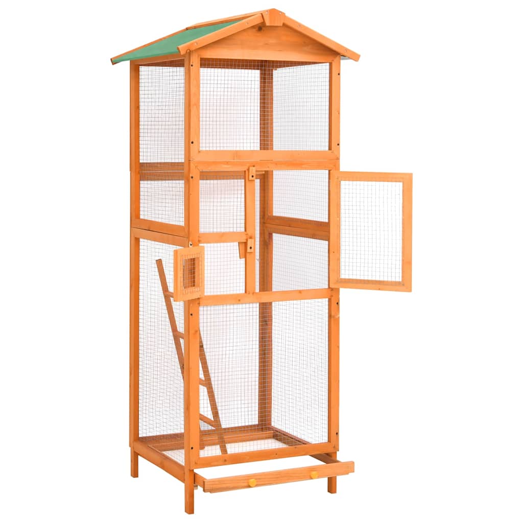 Gabbia per Uccelli 68x62x166 cm in Legno di Abete