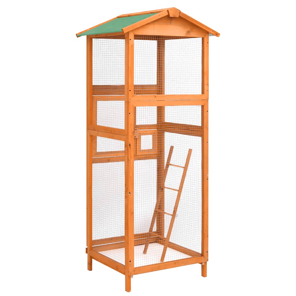 Gabbia per Uccelli 68x62x166 cm in Legno di Abete