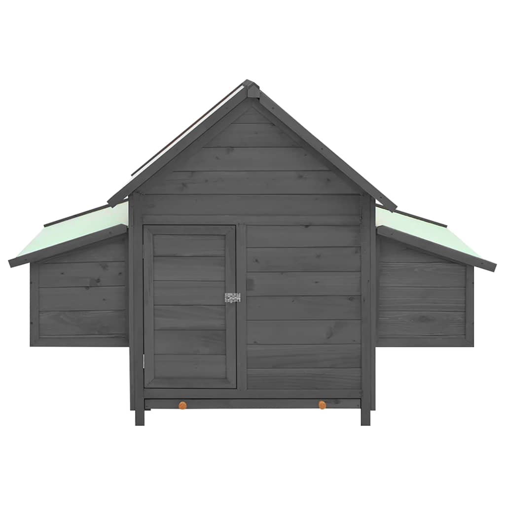 Pollaio Grigio e Bianco 150x96x110 cm Legno Massello di Abete