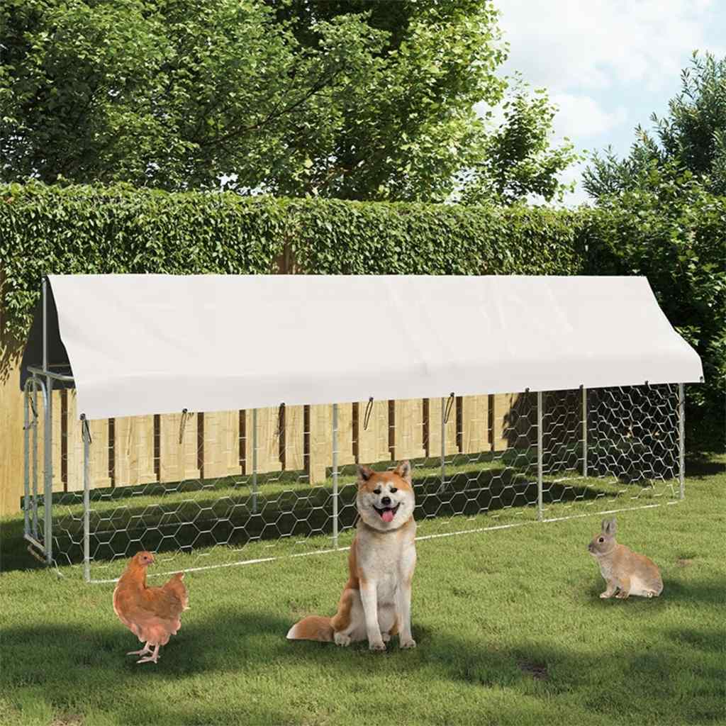 Gabbia per Cani da Esterno con Tetto 400x100x150 cm