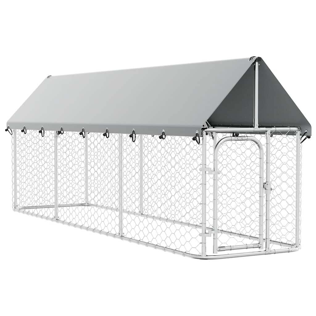 Gabbia per Cani da Esterno con Tetto 400x100x150 cm