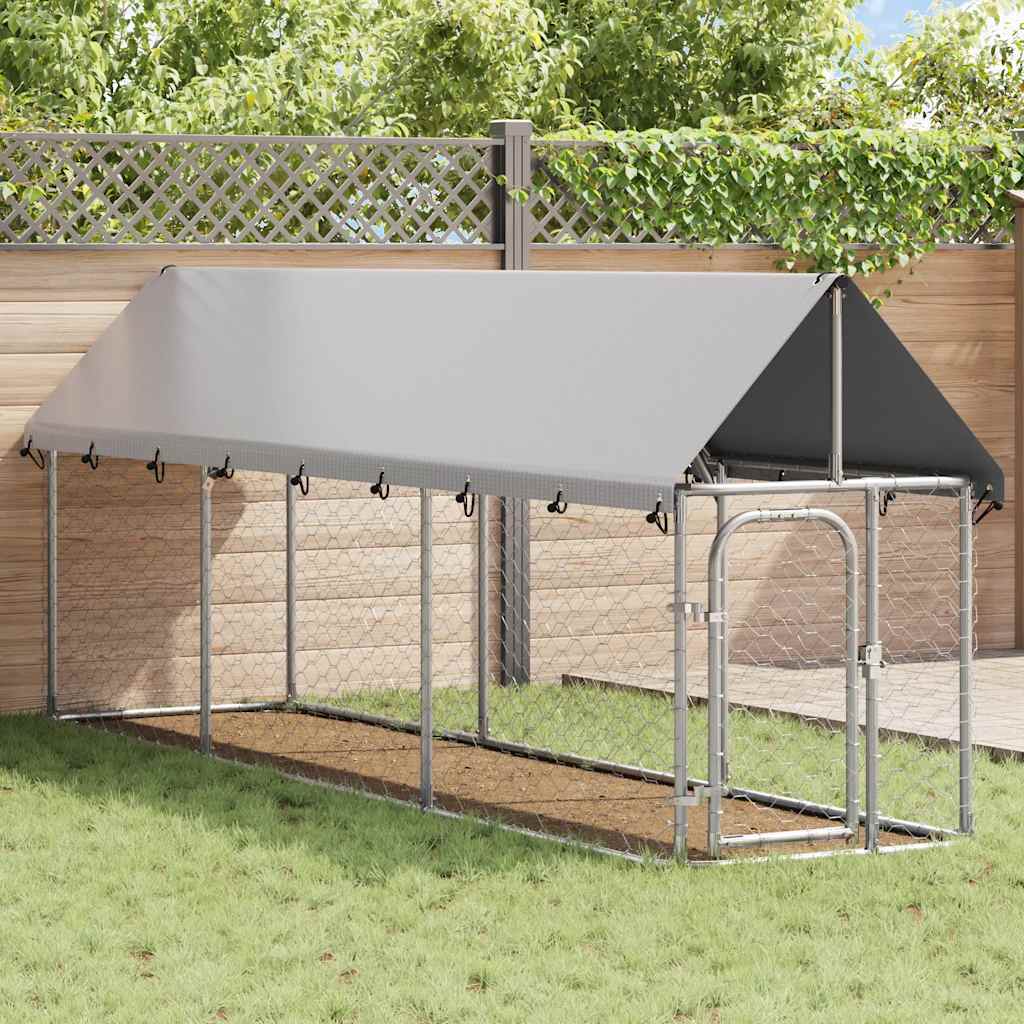 Gabbia per Cani da Esterno con Tetto 400x100x150 cm