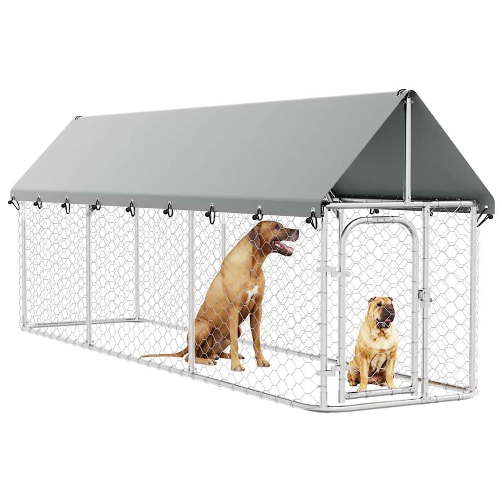 Gabbia per Cani da Esterno con Tetto 400x100x150 cm