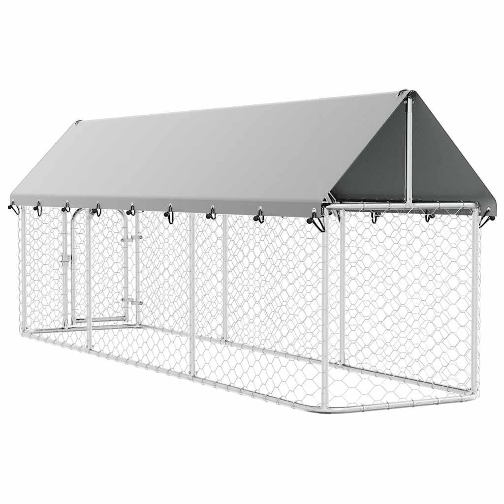 Gabbia per Cani da Esterno con Tetto 400x100x150 cm