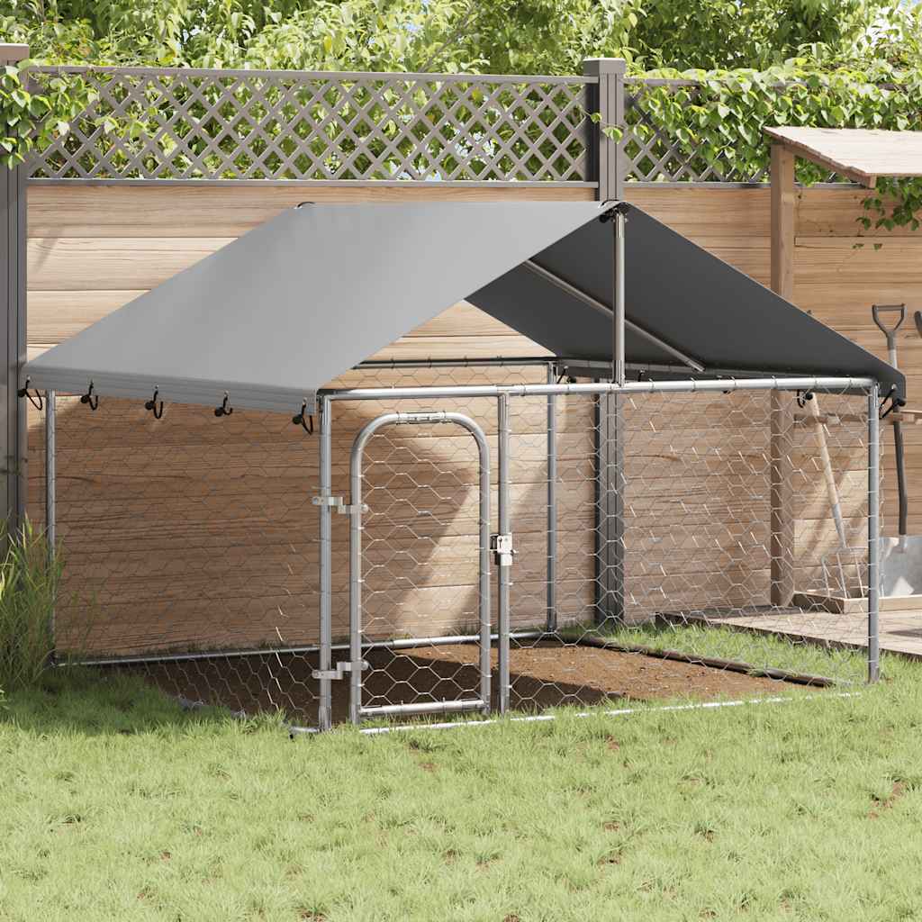Gabbia per Cani da Esterno con Tetto 200x200x150 cm