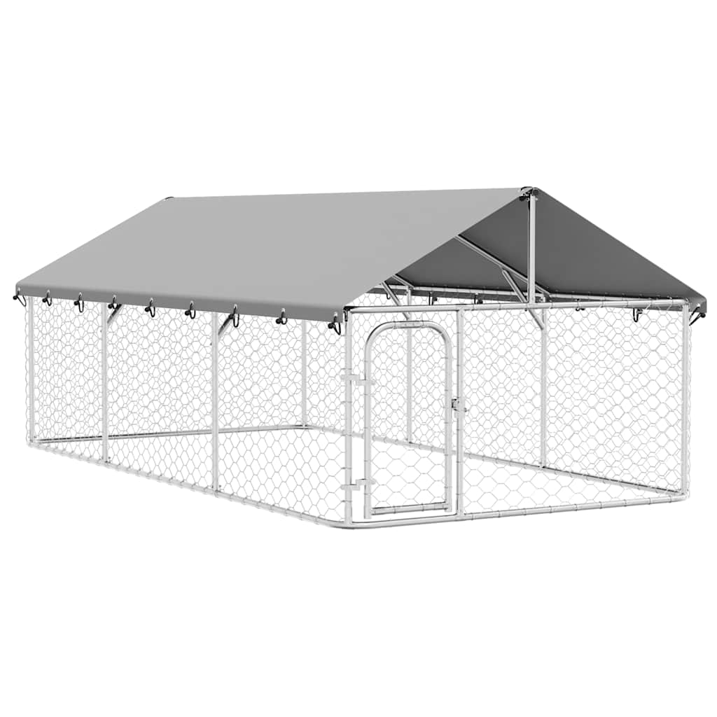Gabbia per Cani da Esterno con Tetto 400x200x150 cm