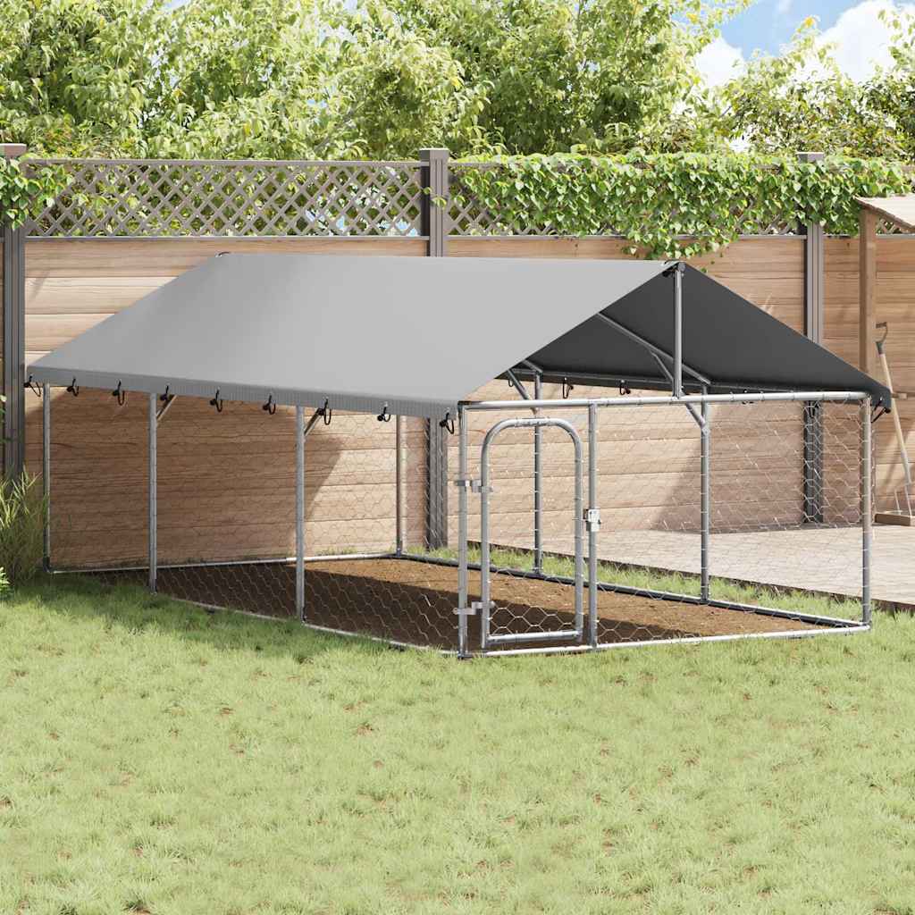 Gabbia per Cani da Esterno con Tetto 400x200x150 cm