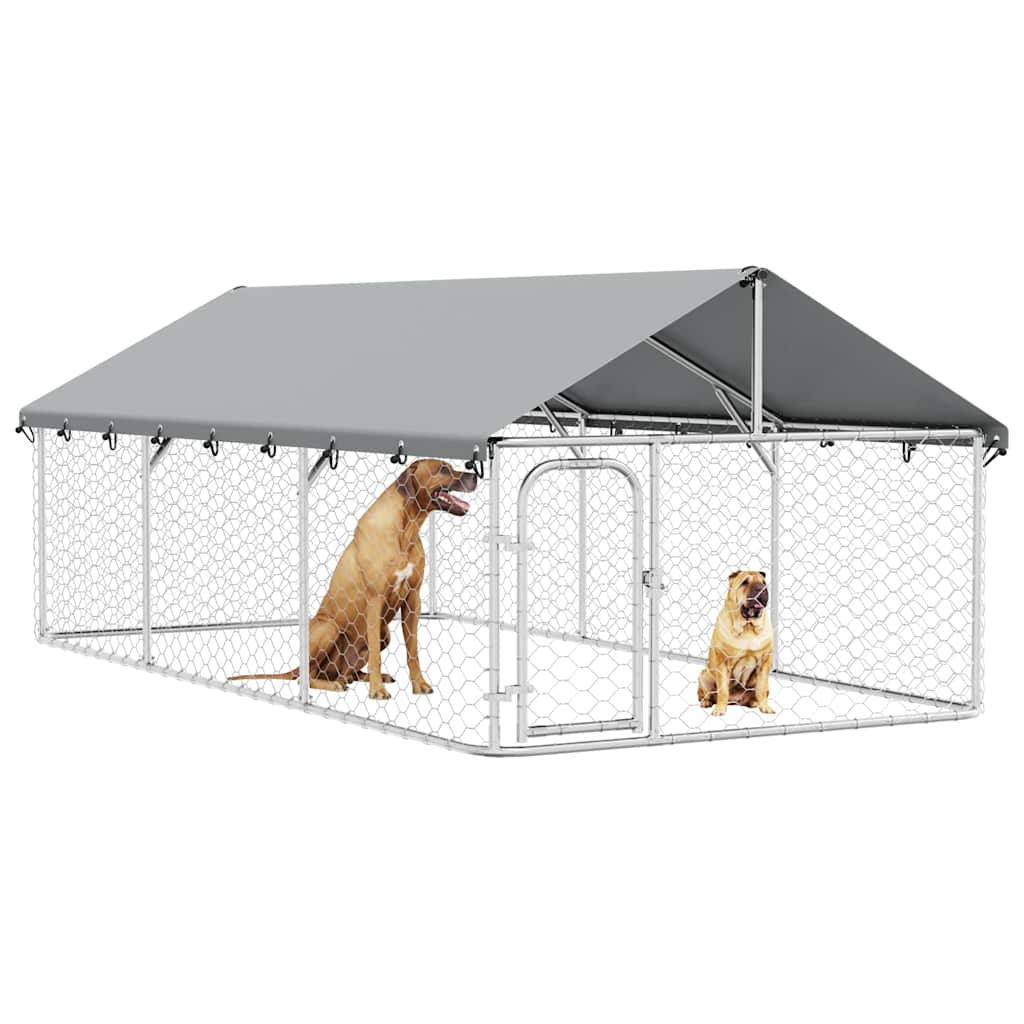 Gabbia per Cani da Esterno con Tetto 400x200x150 cm