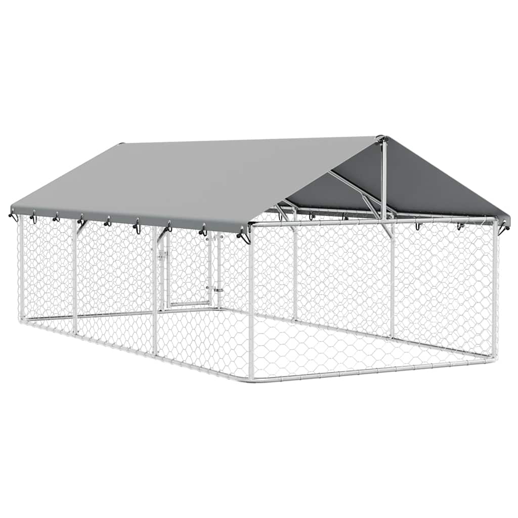 Gabbia per Cani da Esterno con Tetto 400x200x150 cm