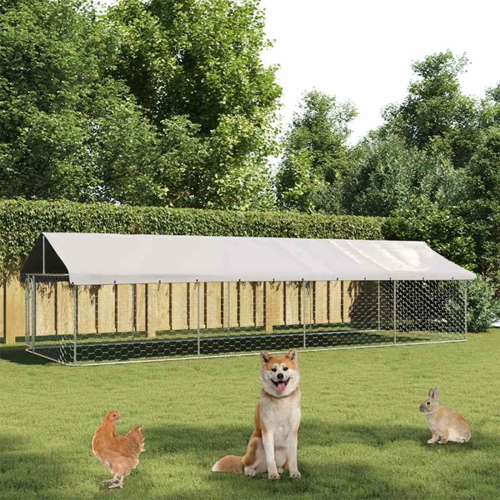 Gabbia per Cani da Esterno con Tetto 600x200x150 cm