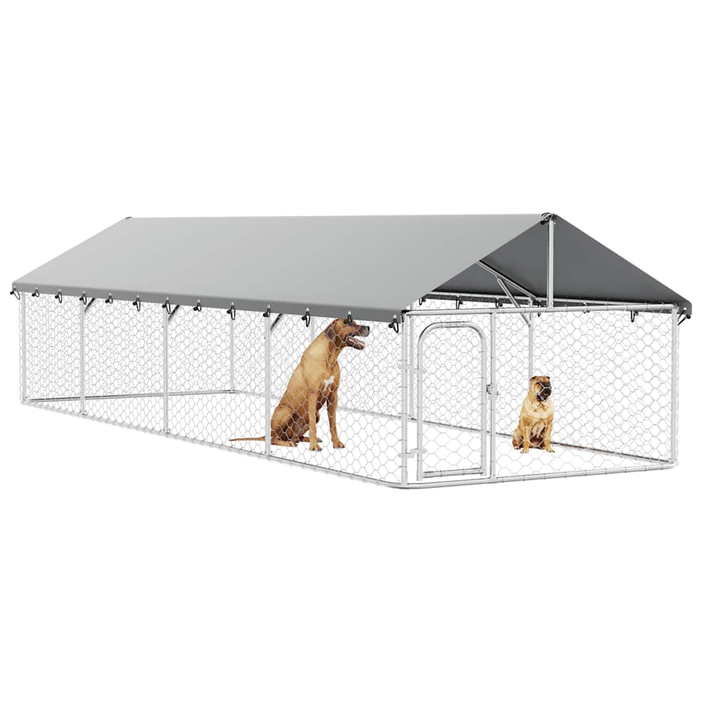 Gabbia per Cani da Esterno con Tetto 600x200x150 cm
