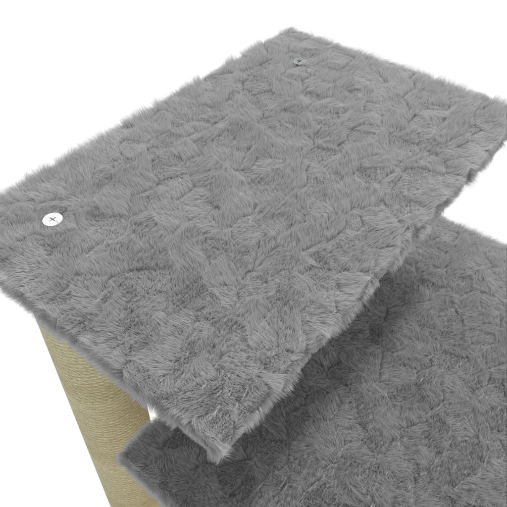 Albero per Gatti con Tiragraffi in Sisal Grigio Chiaro 63 cm