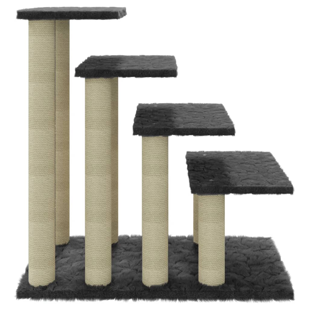 Albero per Gatti con Tiragraffi in Sisal Grigio Scuro 63 cm