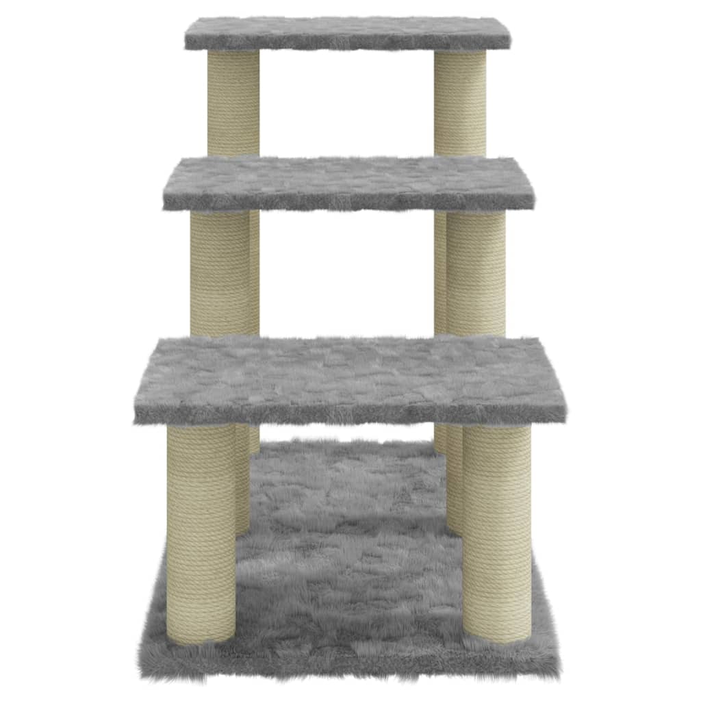 Albero per Gatti con Tiragraffi in Sisal Grigio Chiaro 50,5 cm