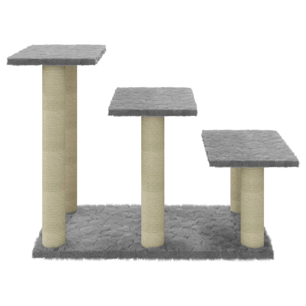 Albero per Gatti con Tiragraffi in Sisal Grigio Chiaro 50,5 cm