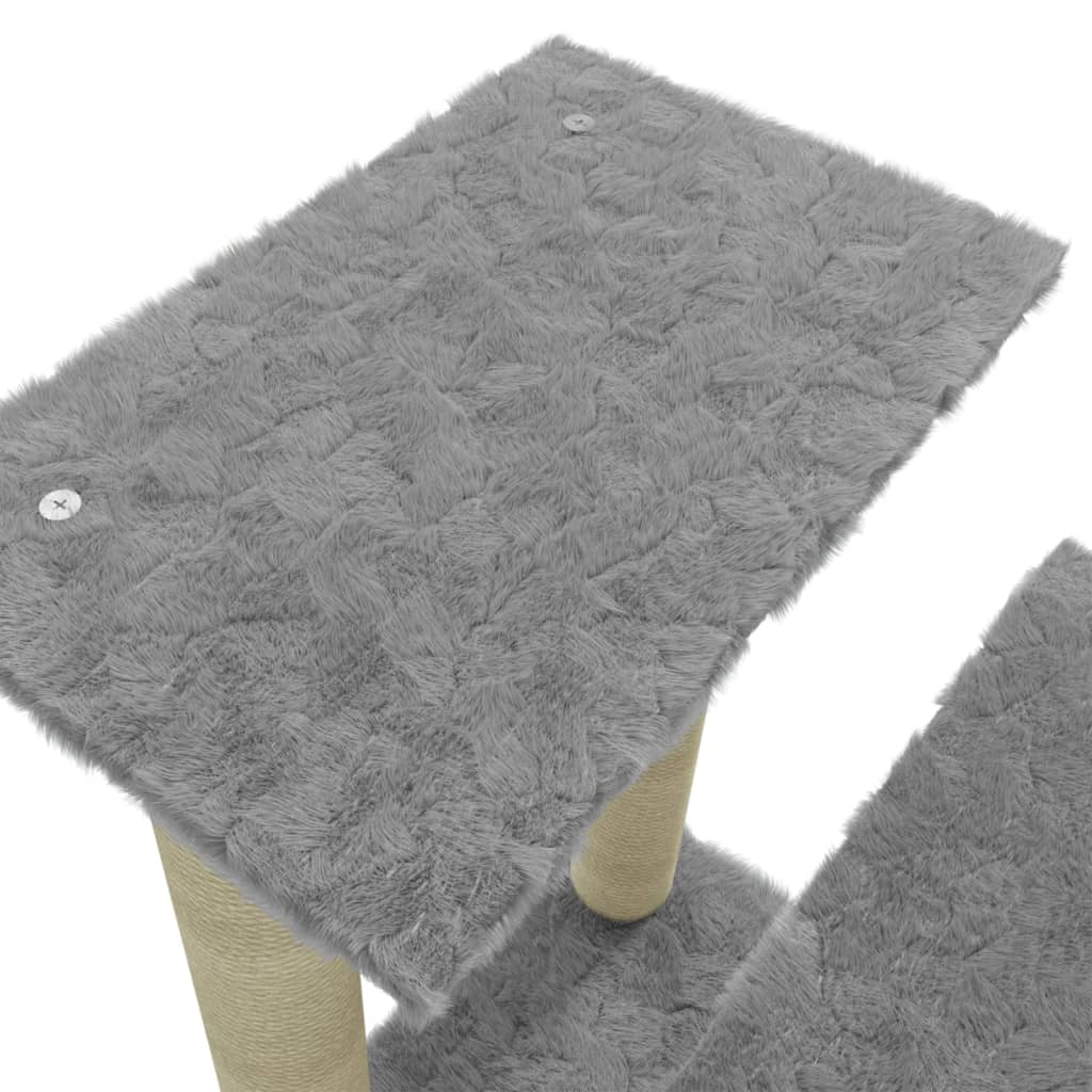 Albero per Gatti con Tiragraffi in Sisal Grigio Chiaro 50,5 cm