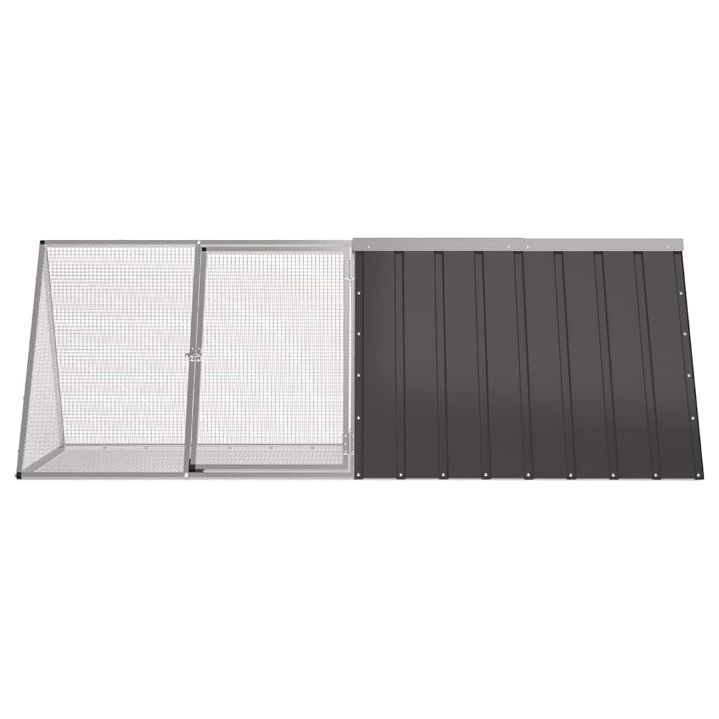 Gabbia per Conigli Antracite 201,5x80,5x71 cm Acciaio Zincato