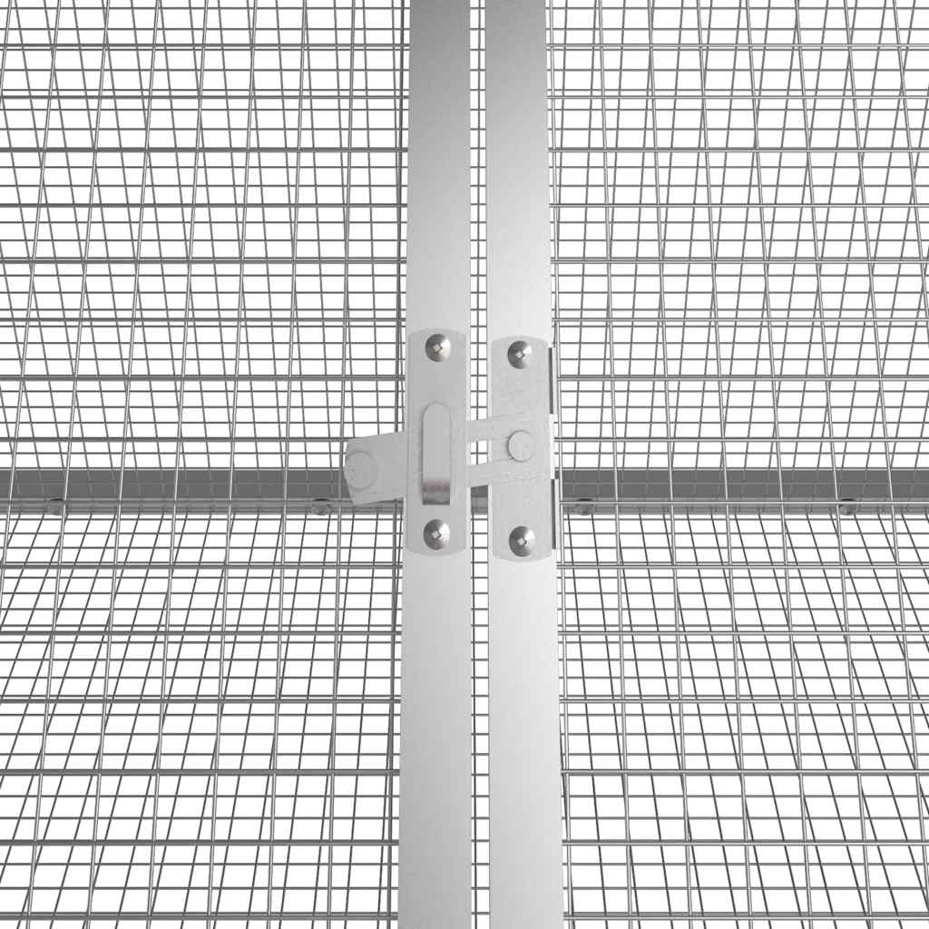 Gabbia per Conigli Antracite 201,5x80,5x71 cm Acciaio Zincato