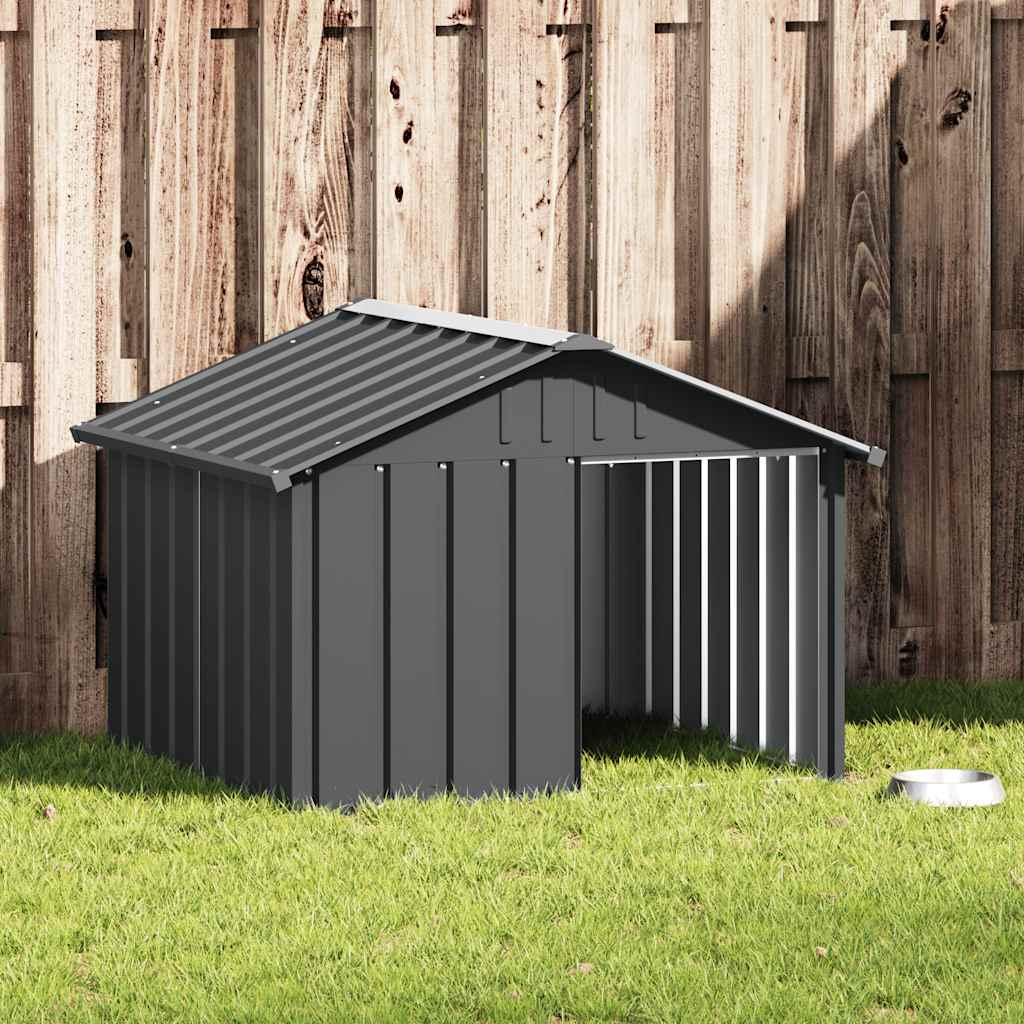 Casetta per Cani Antracite 116,5x103x81,5 cm Acciaio Zincato