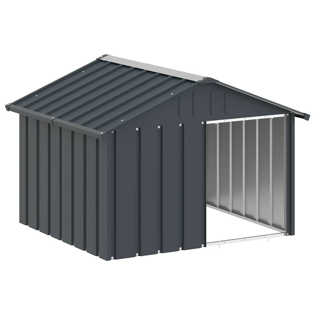 Casetta per Cani Antracite 116,5x103x81,5 cm Acciaio Zincato