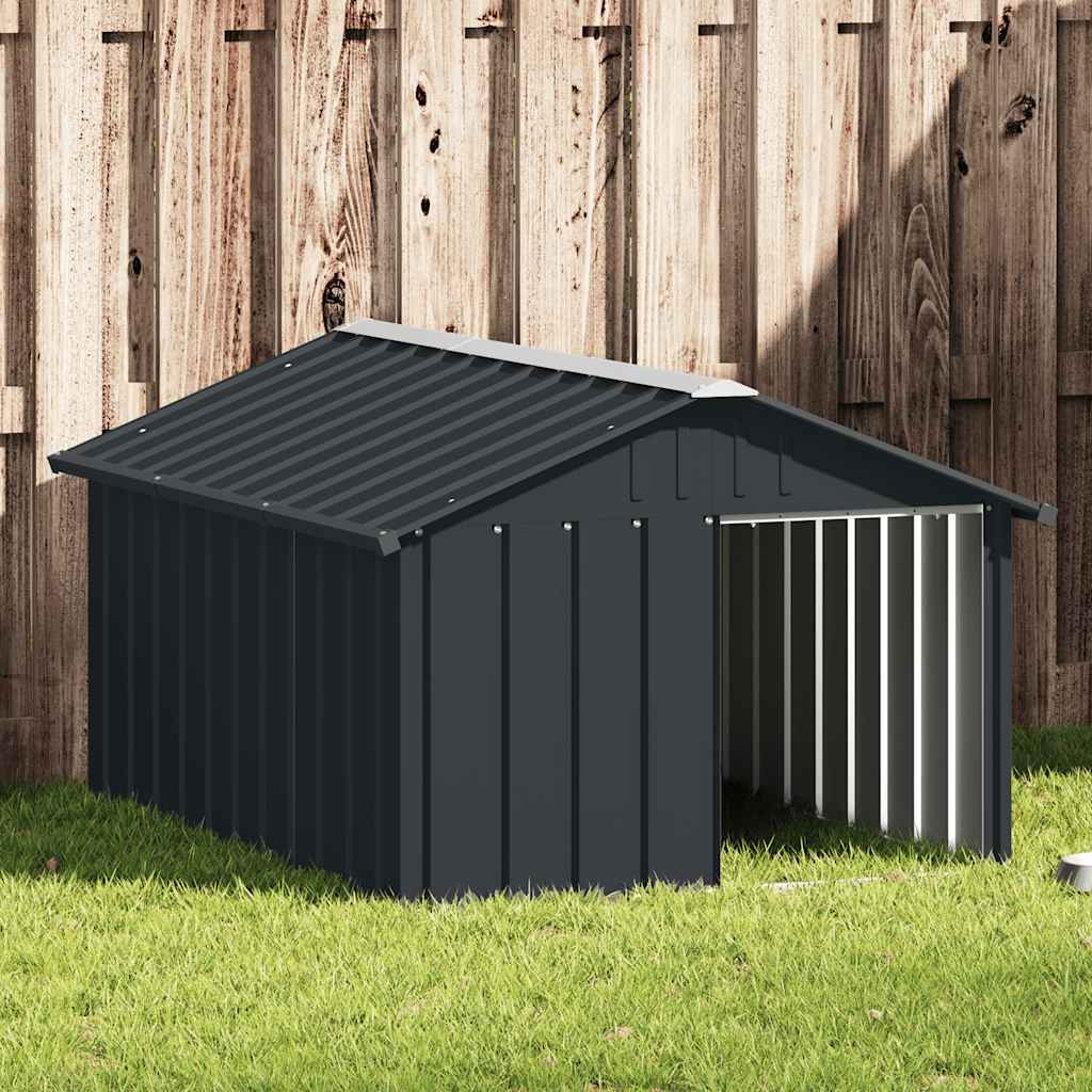 Casetta per Cani Antracite 116,5x153x81,5 cm Acciaio Zincato