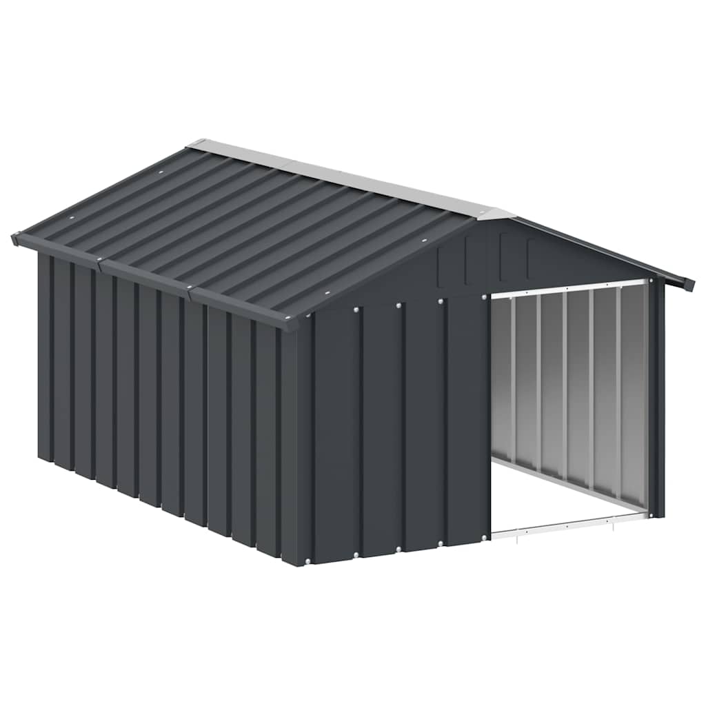 Casetta per Cani Antracite 116,5x153x81,5 cm Acciaio Zincato