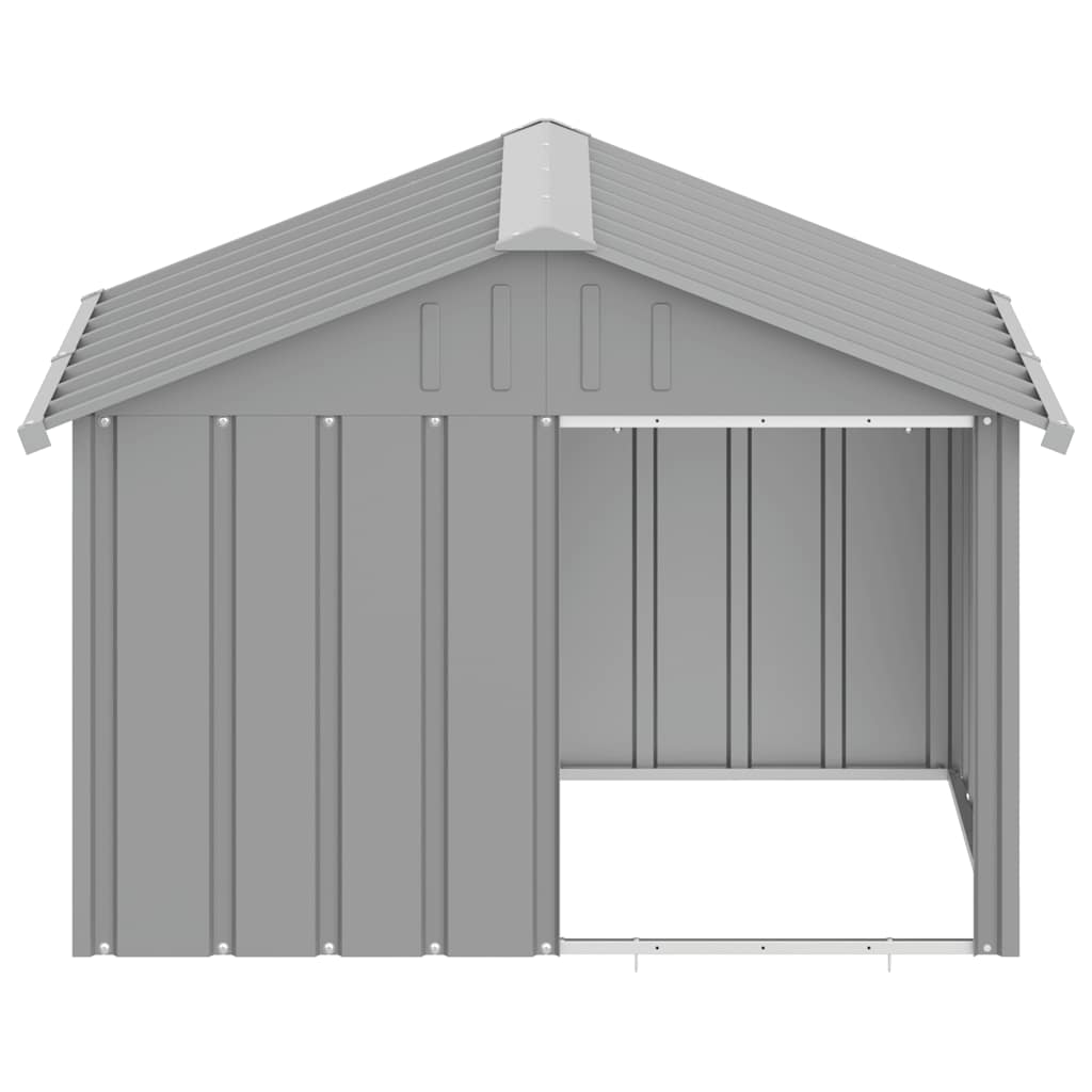 Casetta per Cani grigio 116,5x103x81,5 cm Acciaio Zincato