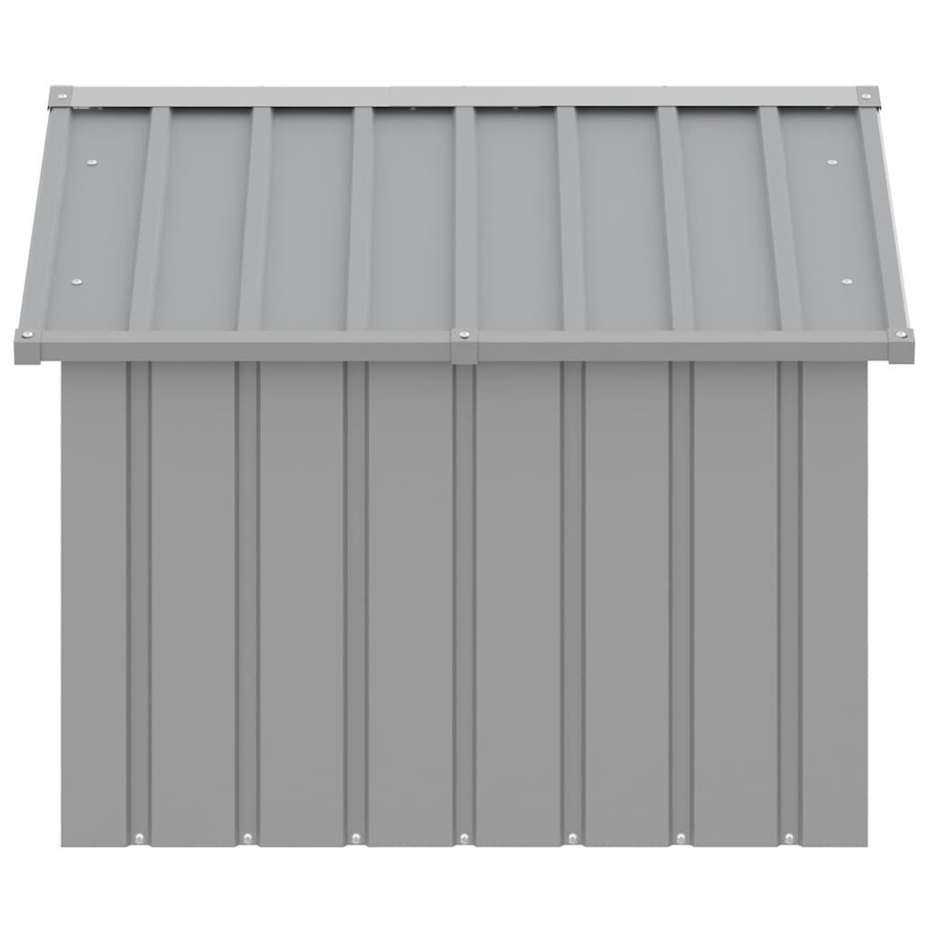 Casetta per Cani grigio 116,5x103x81,5 cm Acciaio Zincato