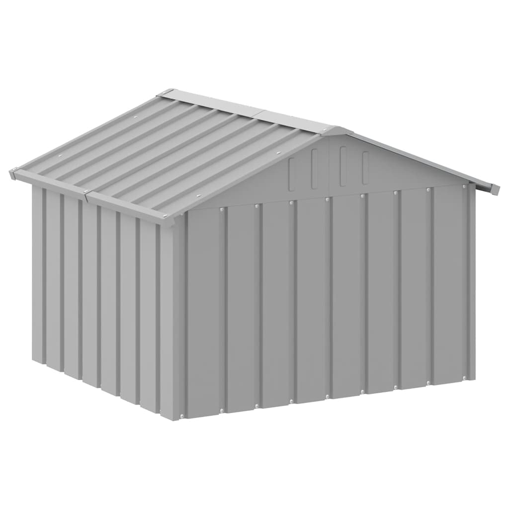 Casetta per Cani grigio 116,5x103x81,5 cm Acciaio Zincato