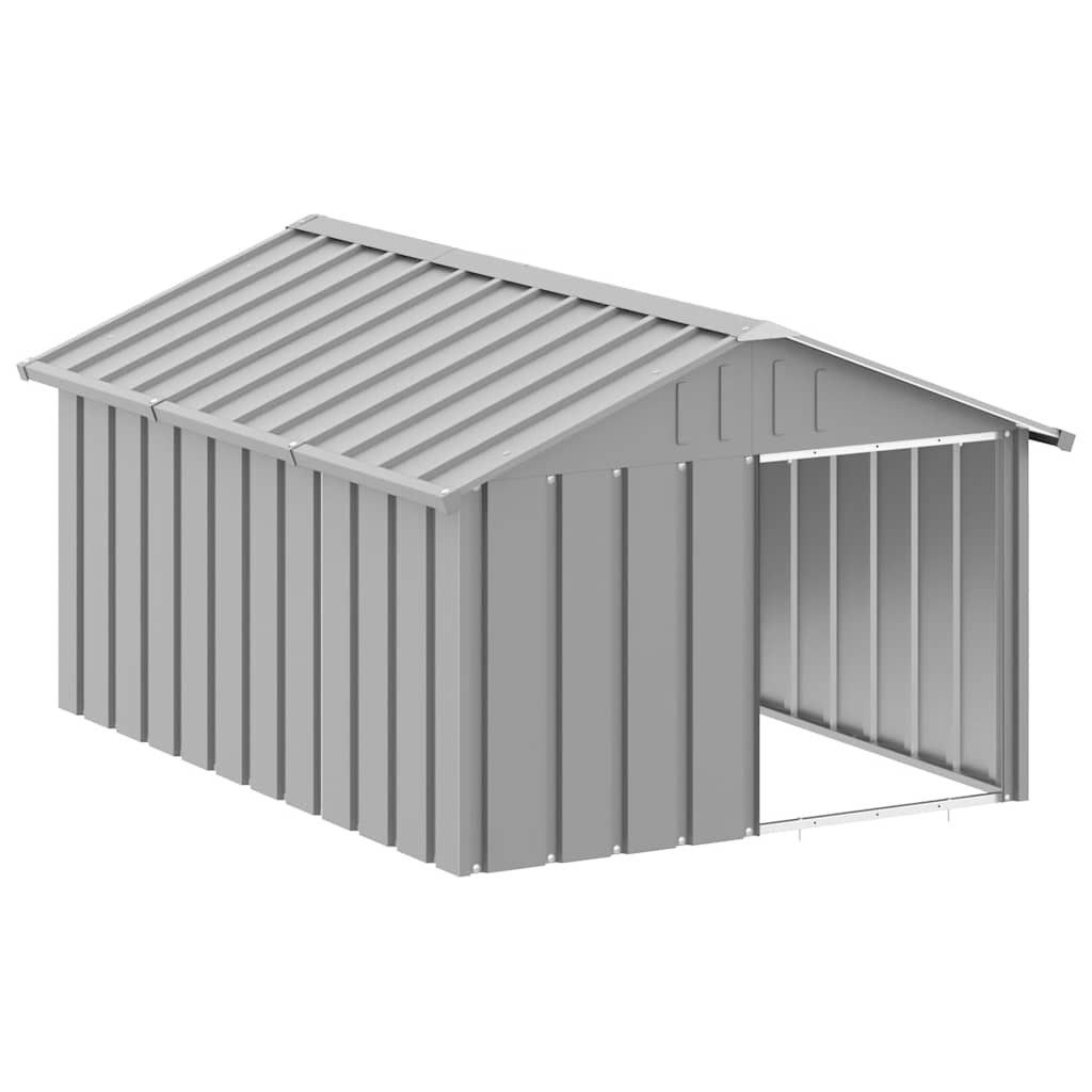 Casetta per Cani grigio 116,5x153x81,5 cm Acciaio Zincato