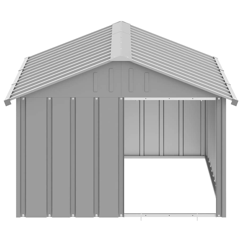 Casetta per Cani grigio 116,5x153x81,5 cm Acciaio Zincato
