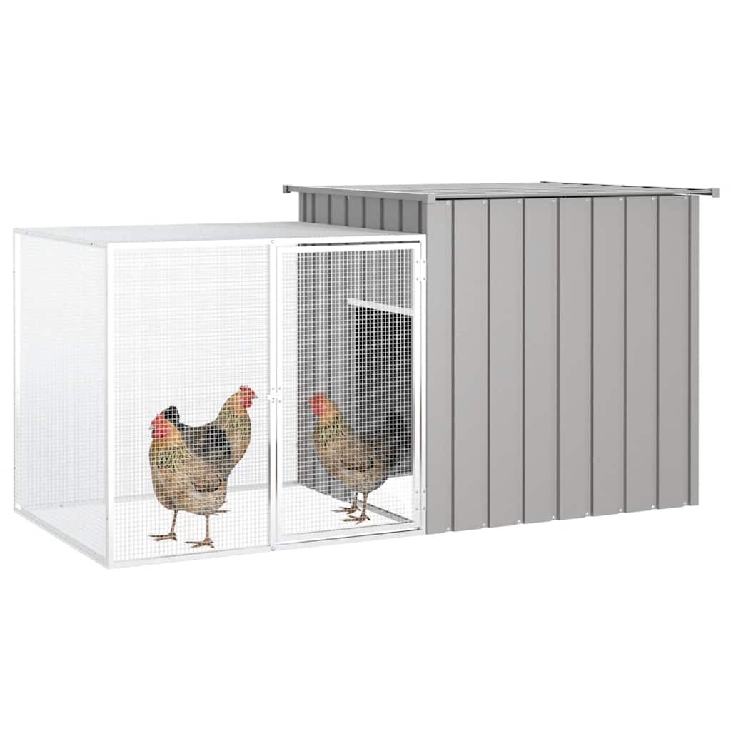 Gabbia per Polli grigio 200x91x100 cm Acciaio Zincato