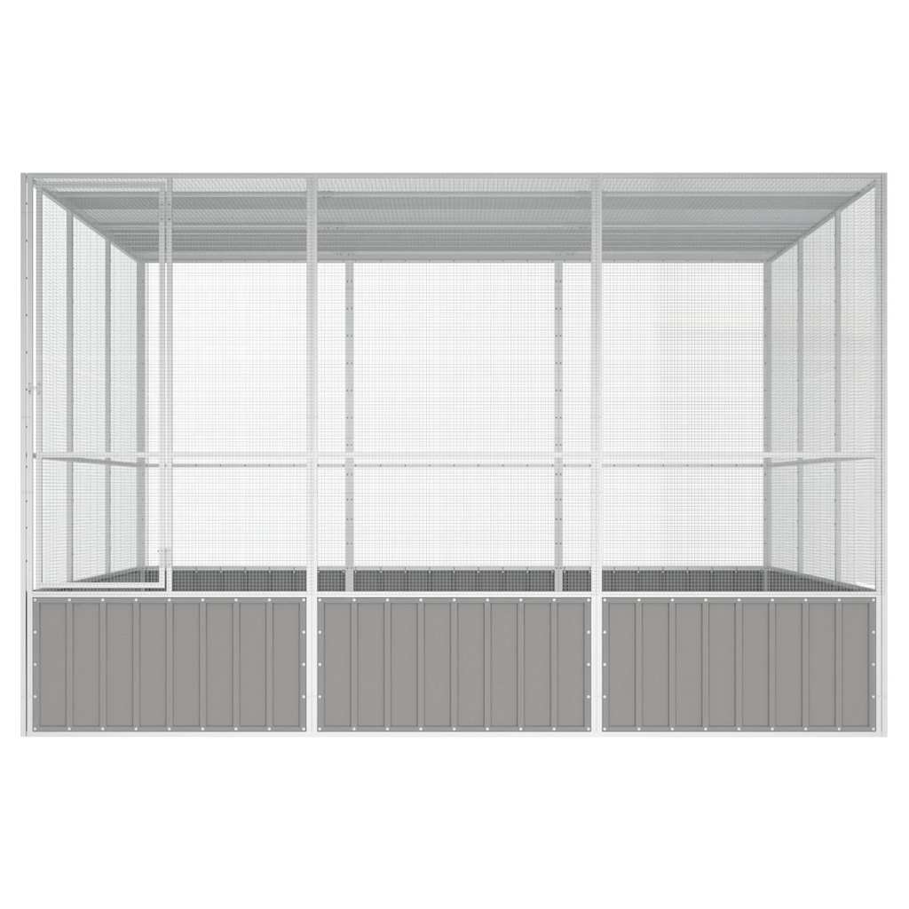 Gabbia per Uccelli Grigia 302,5x324,5x211,5 cm Acciaio Zincato