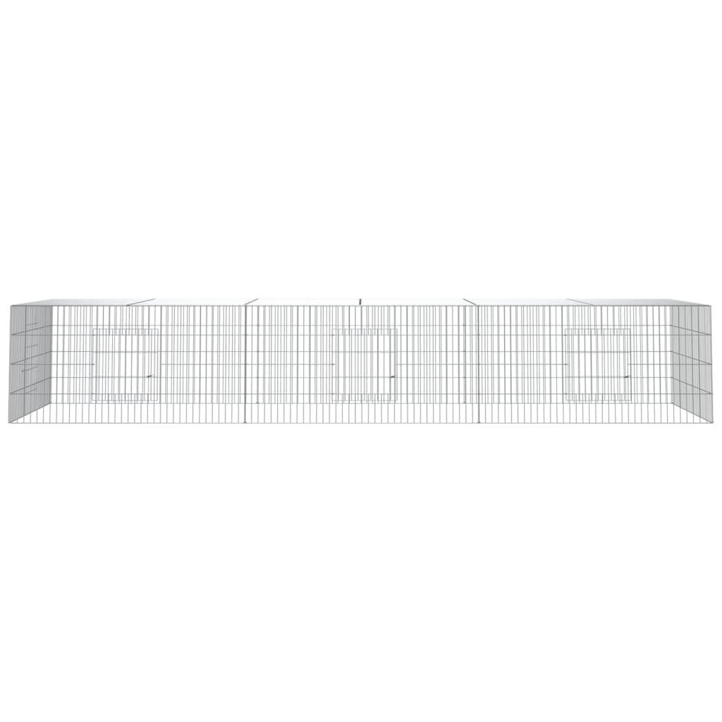 Conigliera con 3 Pannelli 325x109x54 cm Ferro Zincato