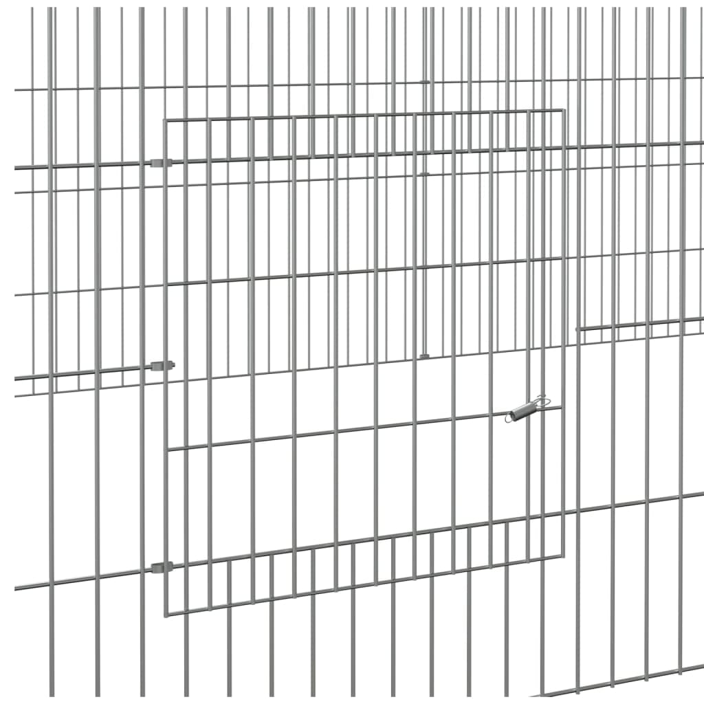 Conigliera con 3 Pannelli 325x109x54 cm Ferro Zincato