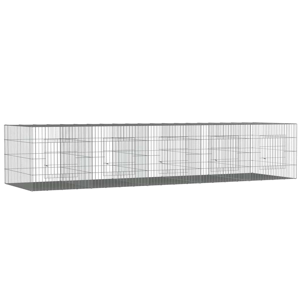 Conigliera con 5 Pannelli 273x79x54 cm Ferro Zincato